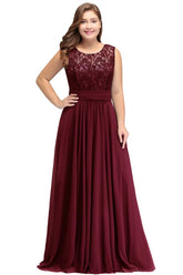 A-Line Crew Long Plus size Sleeveless Dark Navy Formal Dresses with Lace